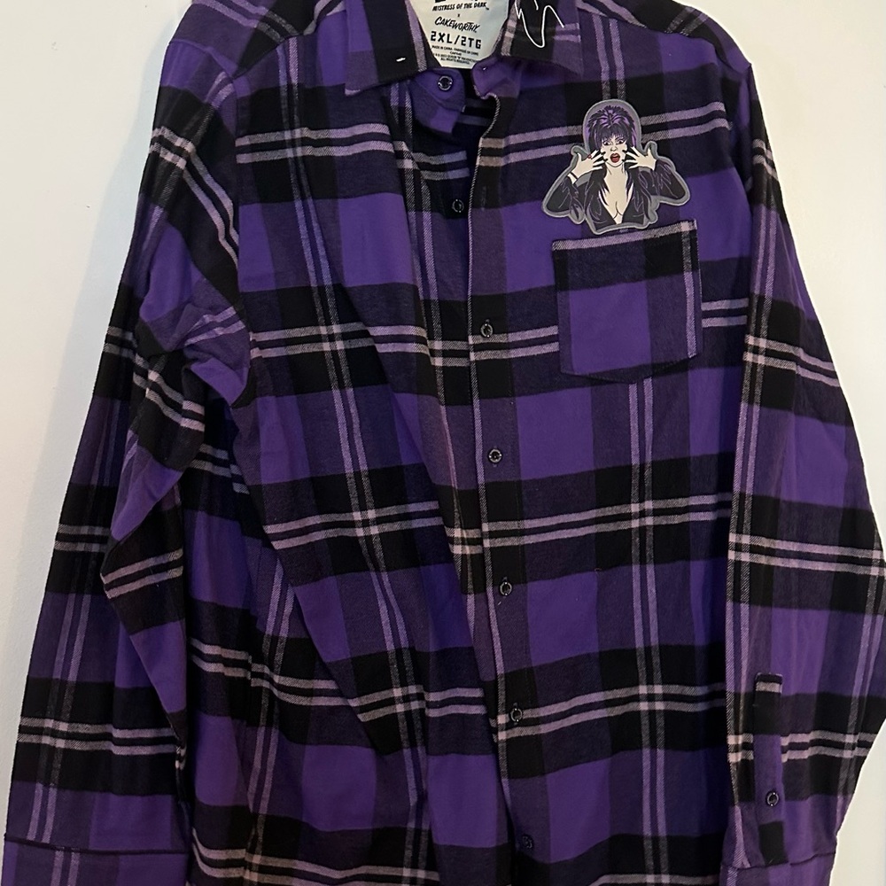Elvira purple flannel from Cakeworthy! Would be a lovely addition to your closet - Picture 5 of 6